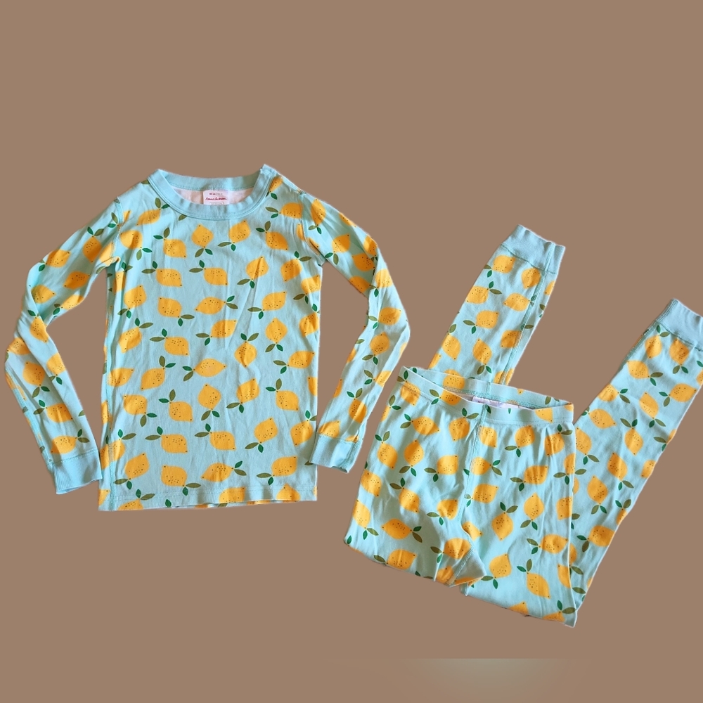 Hanna Andersson Pajamas Lemon Print Size 140